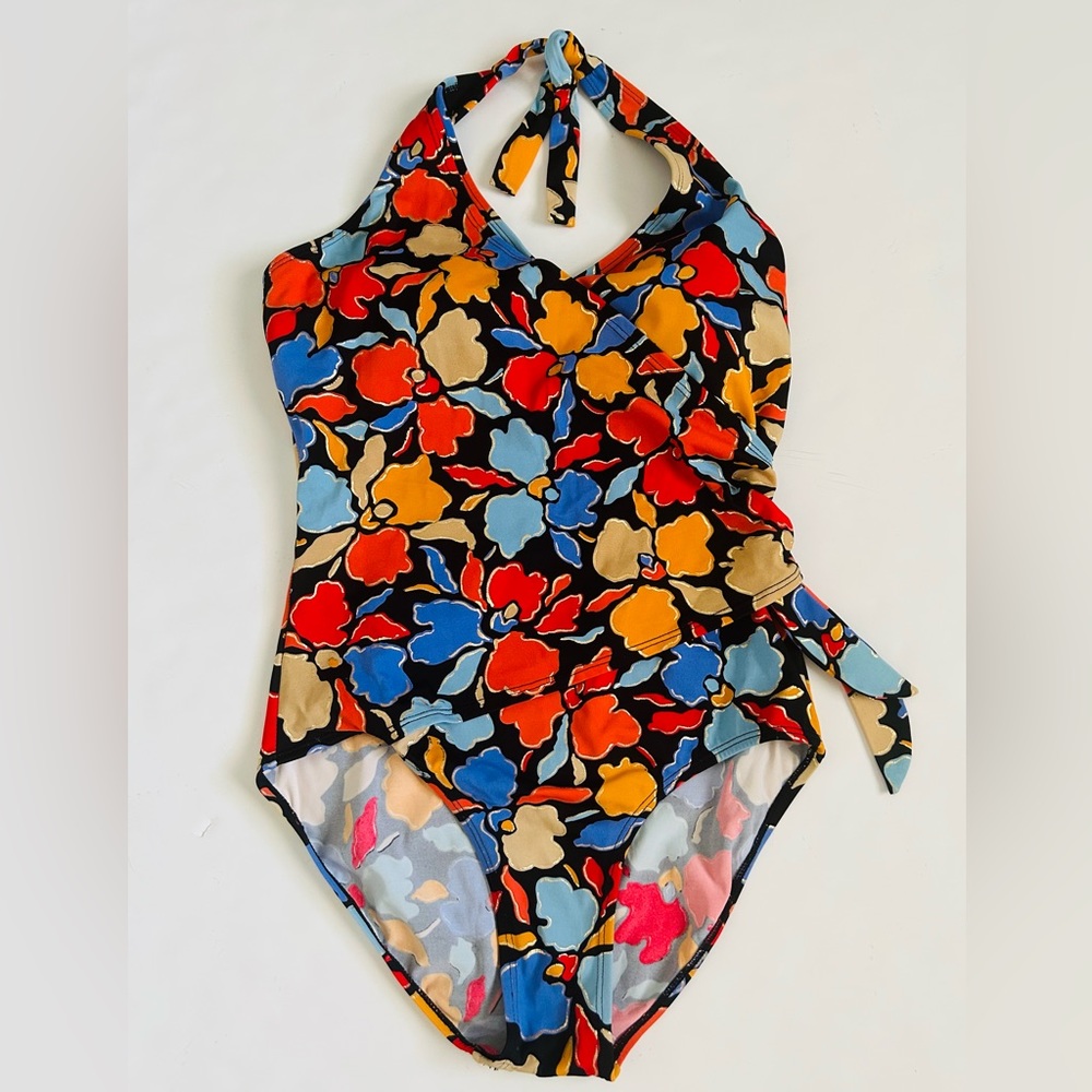 Islander Tropical Floral One Piece Swimsuit size 10